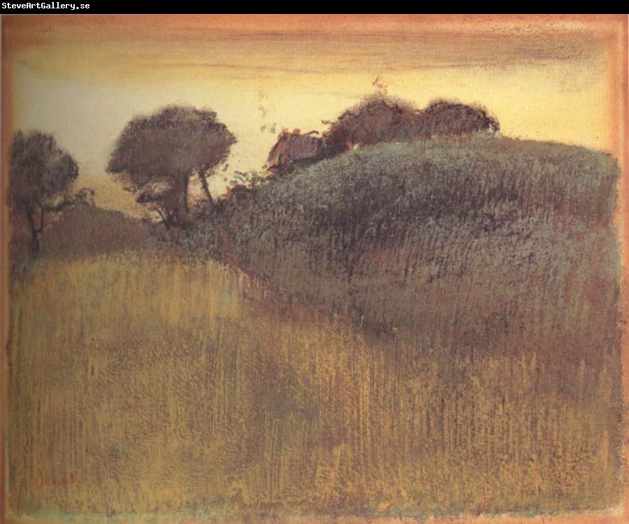 Edgar Degas Wheat Field and Green Hill